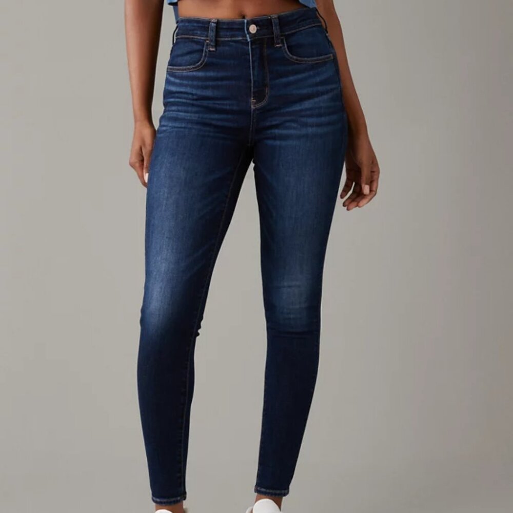Womens American Eagle High Rise Jean Leggings Stretch Size 10 Long
